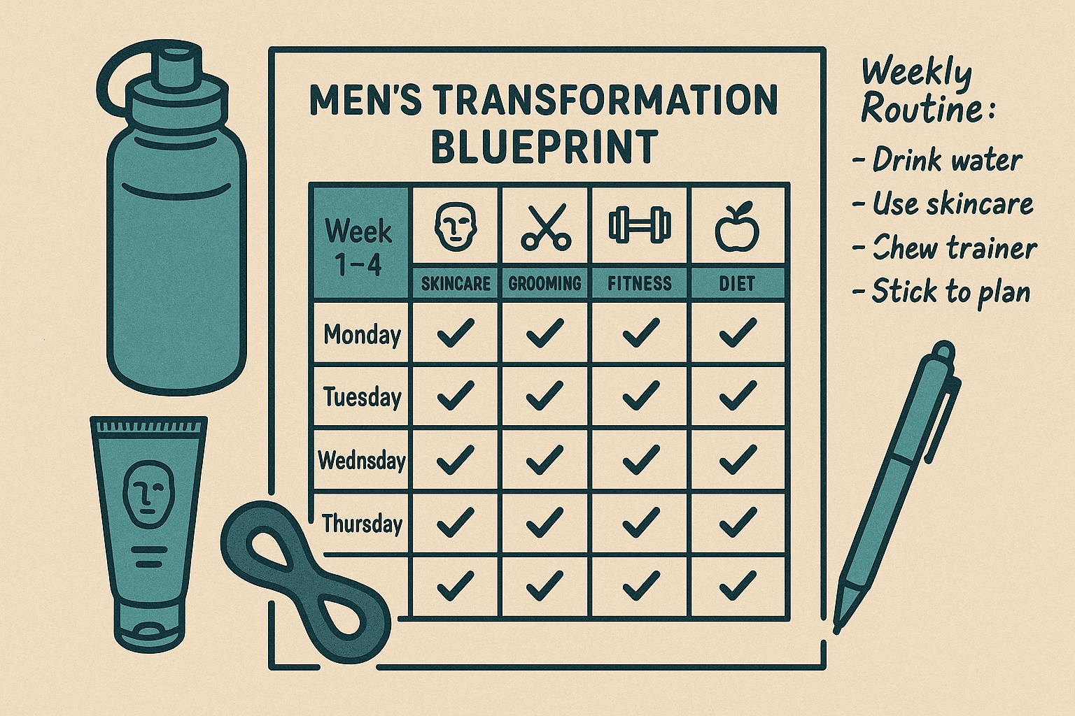 Weekly transformation schedule diagram