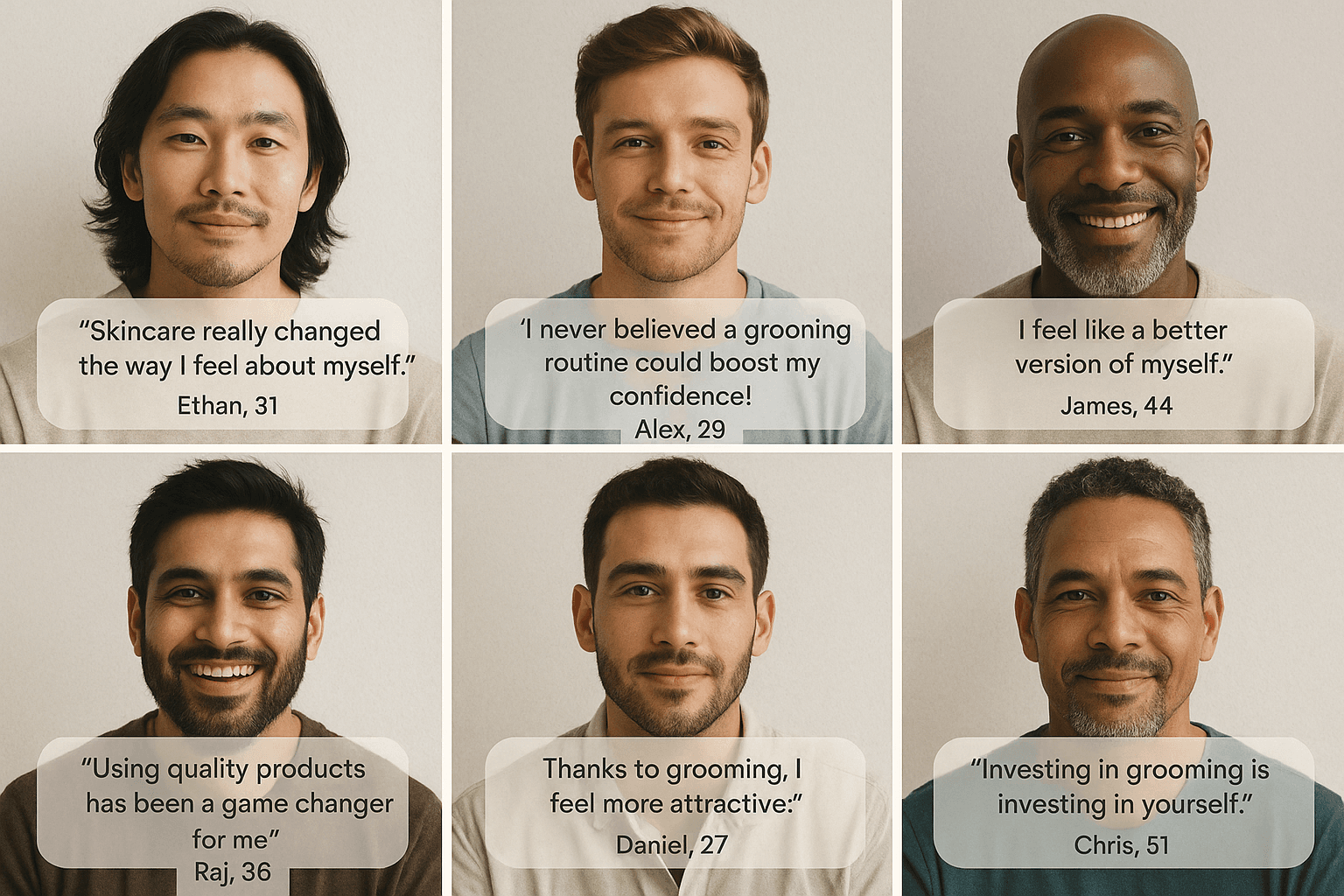 User testimonials collage